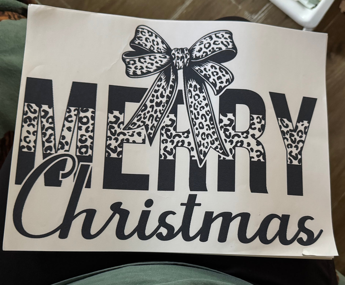 Merry Christmas leopard bow